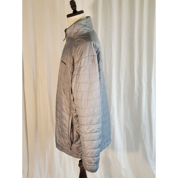 Columbia Omni-Heat Men's Puffer Jacket Size XLT Gray Full Zip Gorpcore Winter - Picture 3 of 13
